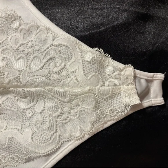 White Lace-Up Halter Bodysuit - Picture 12 of 15